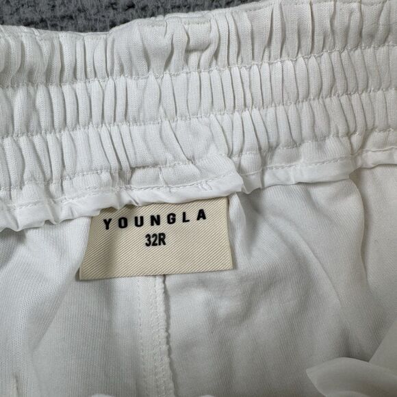 Youngla Sweatpants Mens 32R White Jogger Pants Elastic Waist Heavyweight - Picture 7 of 11